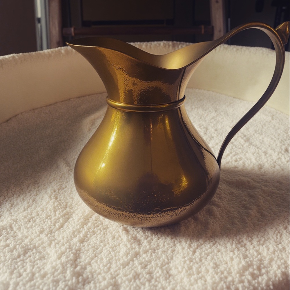 Vintage Solid Brass Pitcher